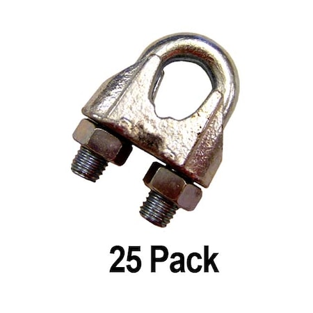 1/16 Zinc Plated Malleable Wire Rope Clip (25 Pack)